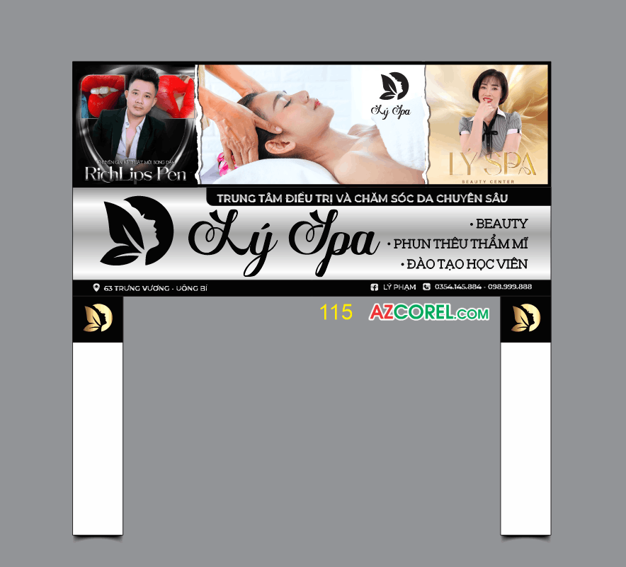 Biển quảng cáo Lý Spa Beauty Center file corel x7