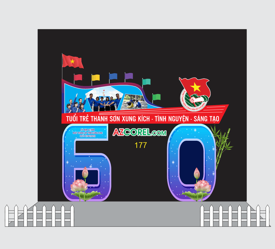 Mẫu cổng trại kỷ niệm 60 năm thành lập tỉnh