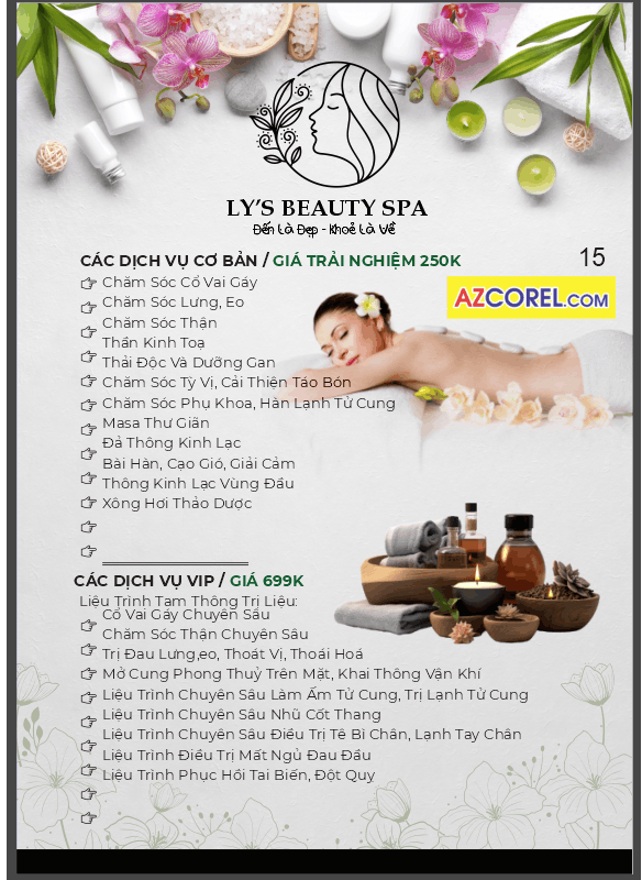Bảng giá beauty spa