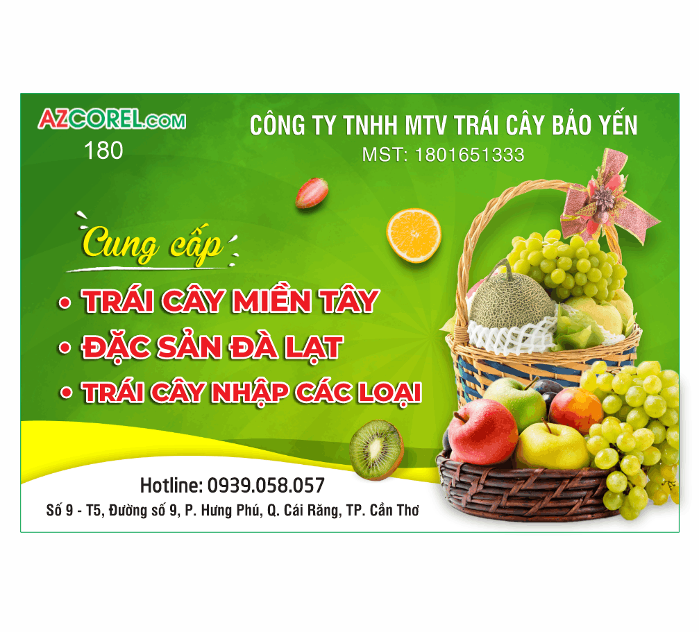 Bảng quảng cáo công ty trái cây Bảo Yến file corel