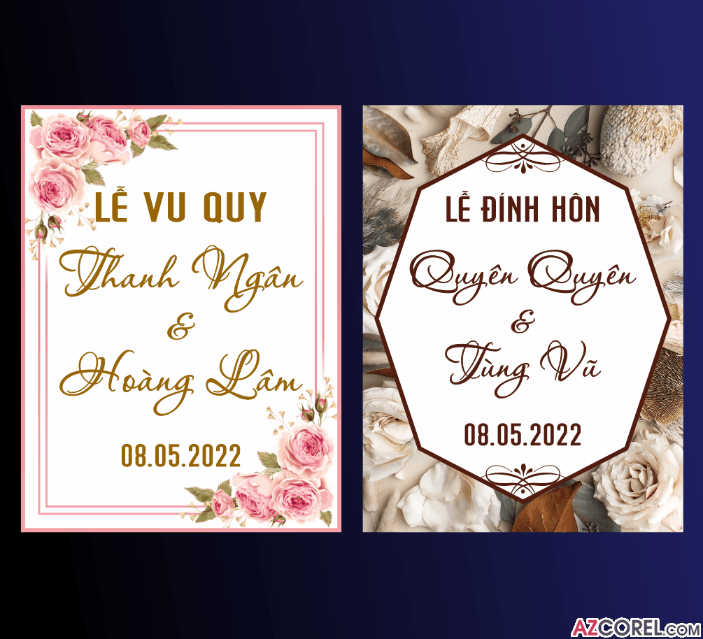 Bảng tên đám cưới wedding Lễ Vu Quy