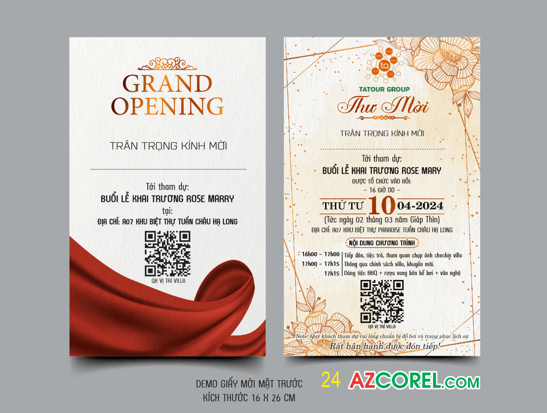 Mẫu thiết kế thư mời Grand Opening khai trương