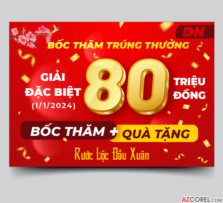 Banner Bốc thăm trúng thưởng quà tặng file corel