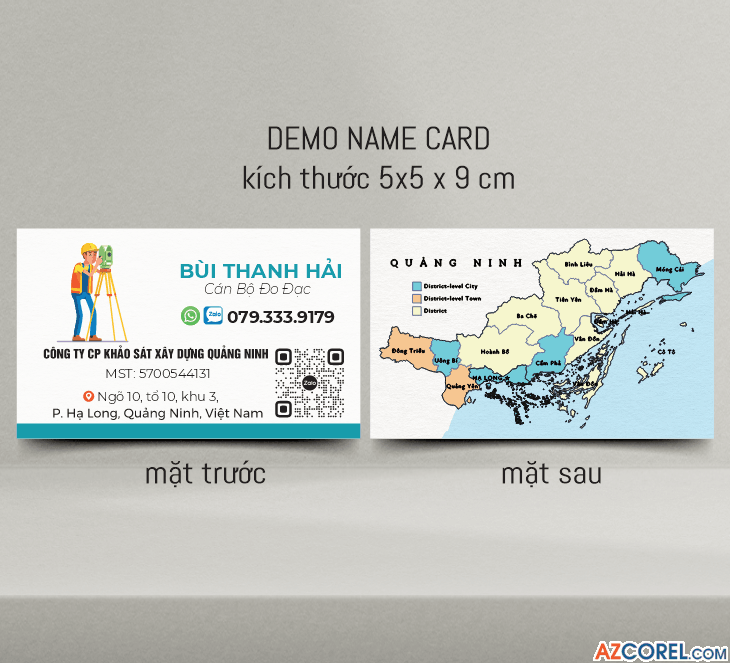 Name card visit cán bộ đo đạc Bùi Thanh Hải