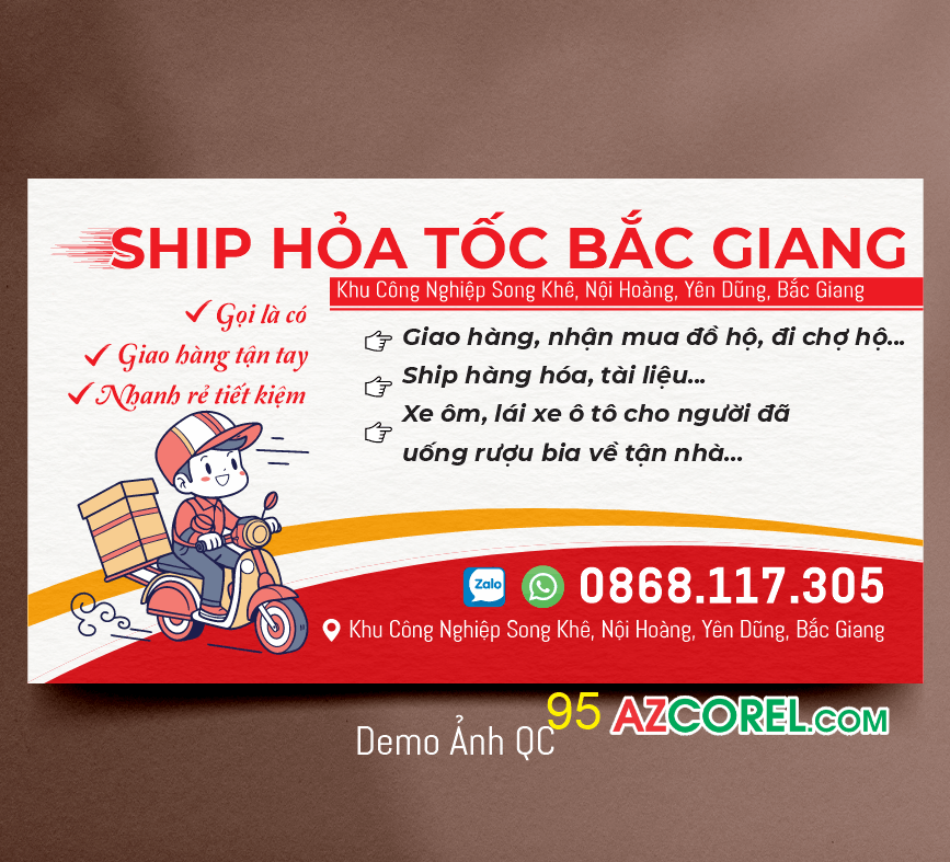 Card visit Giao hàng - Ship hỏa tốc Bắc Giang