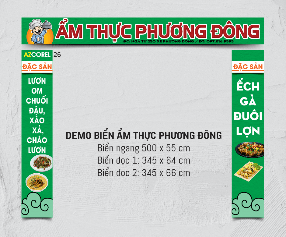 Mẫu thiết kế Biển Quảng Cáo Ẩm Thực Phương Đông