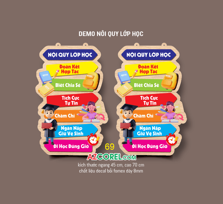 Mẫu thiết kế bảng Nội Quy Lớp Học file CorelDRAW