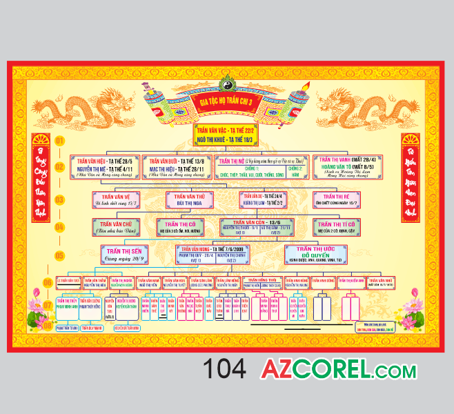 DỊCH VỤ THIẾT KẾ GIA PHẢ ONLINE 2026 FILE COREL