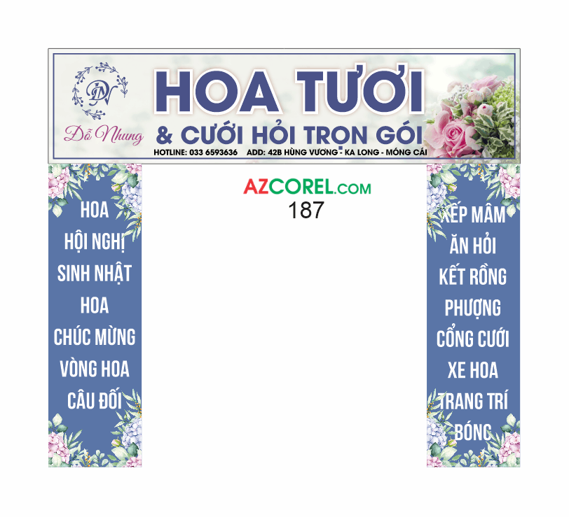 Biển quảng cáo Hoa tươi và cưới hỏi trọn gói