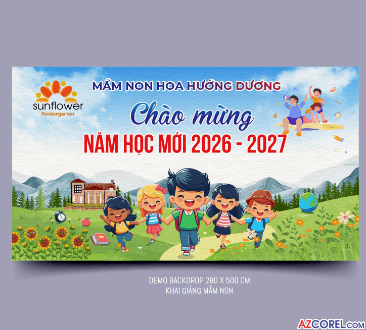 Market chào mừng năm học mới 2026 file corel x7