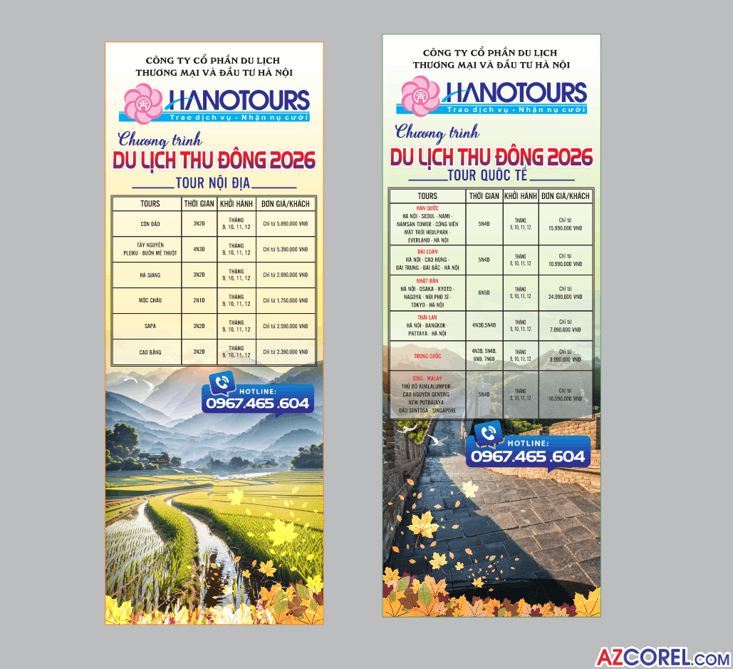 Standee Chương trình du lịch thu đông 2026