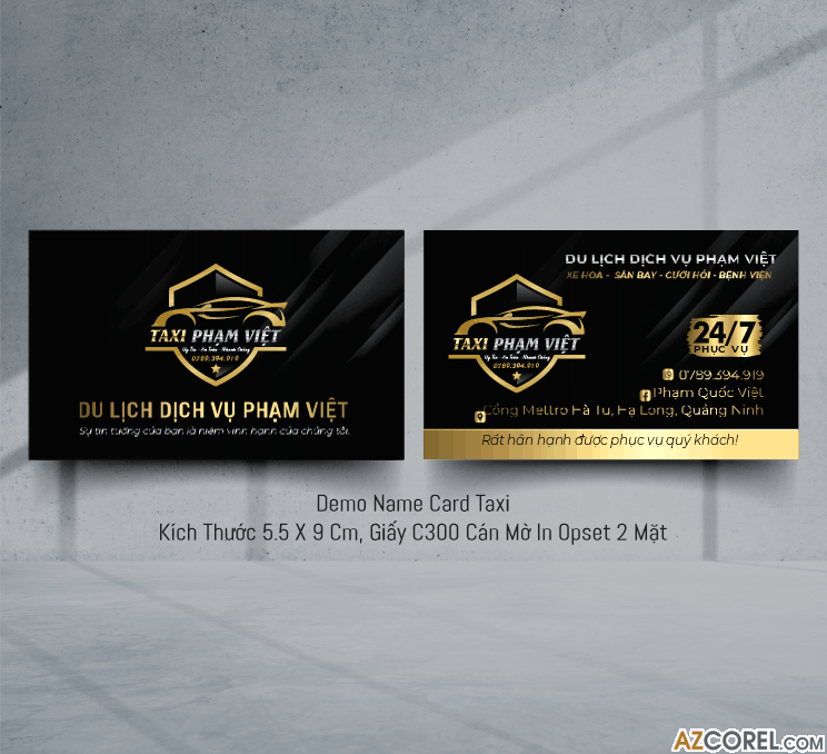 Mẫu thiết kế Name card taxi du lịch Phạm Việt
