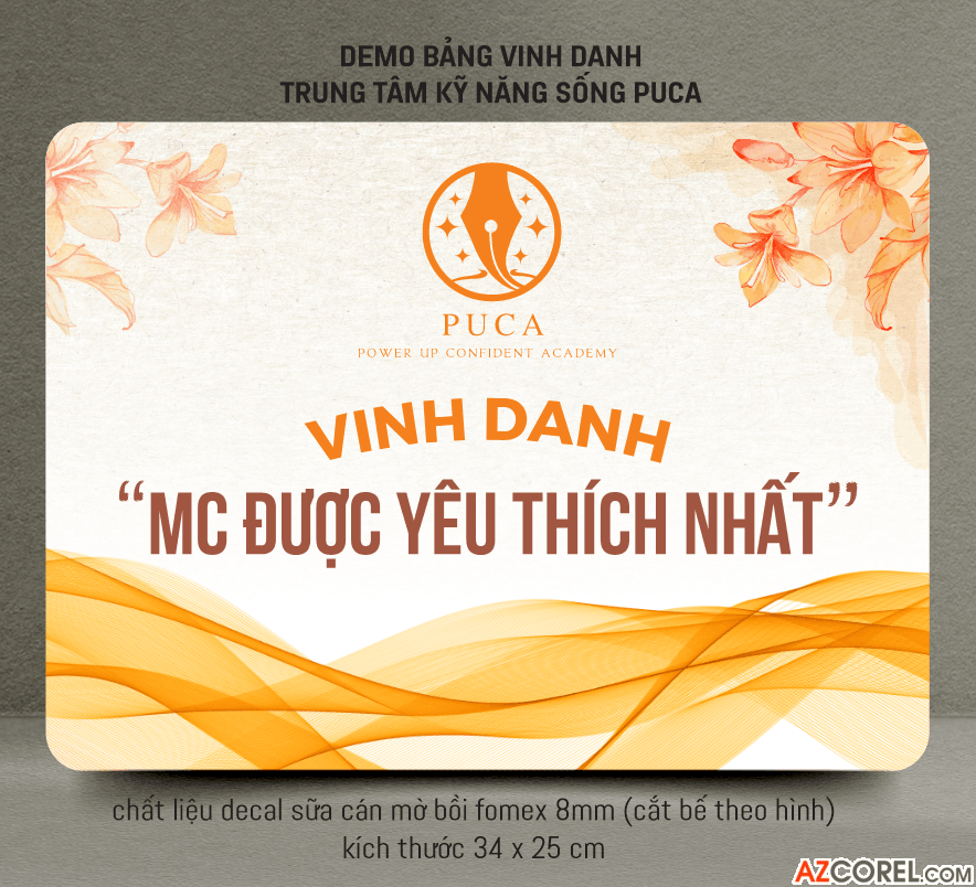 Bảng Vinh danh trung tâm kỹ năng sống Puca